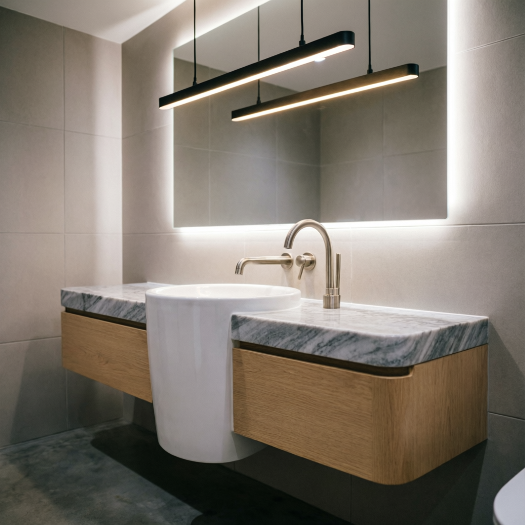 Marble bathroom vanity